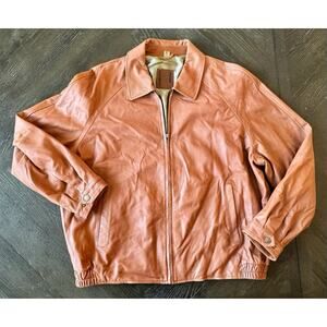 Robert Comstock Men's Leather Jacket Brown Vertical Lambskin Size XL